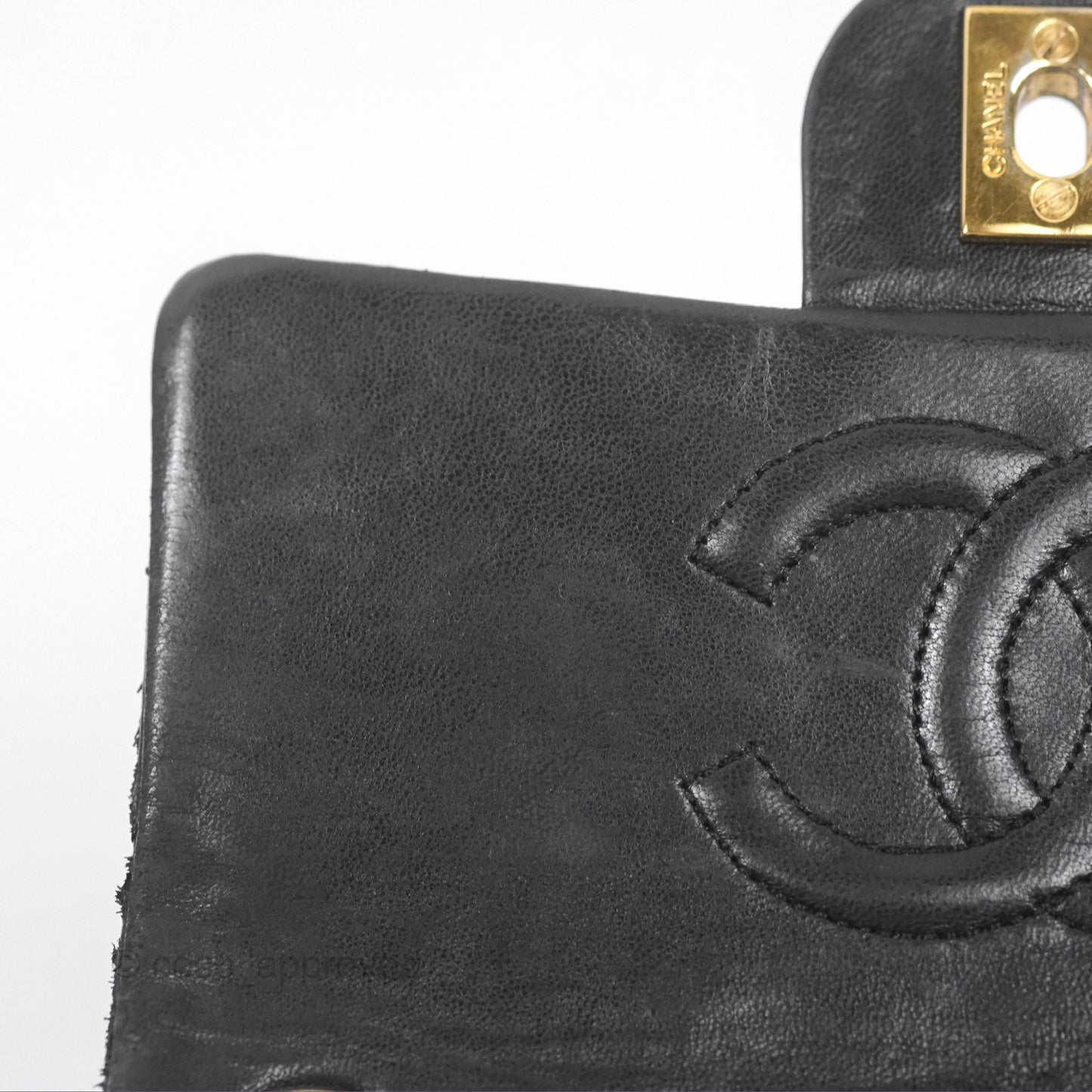 Chanel Vintage Mini Square Black Lambskin 24K Gold Hardware