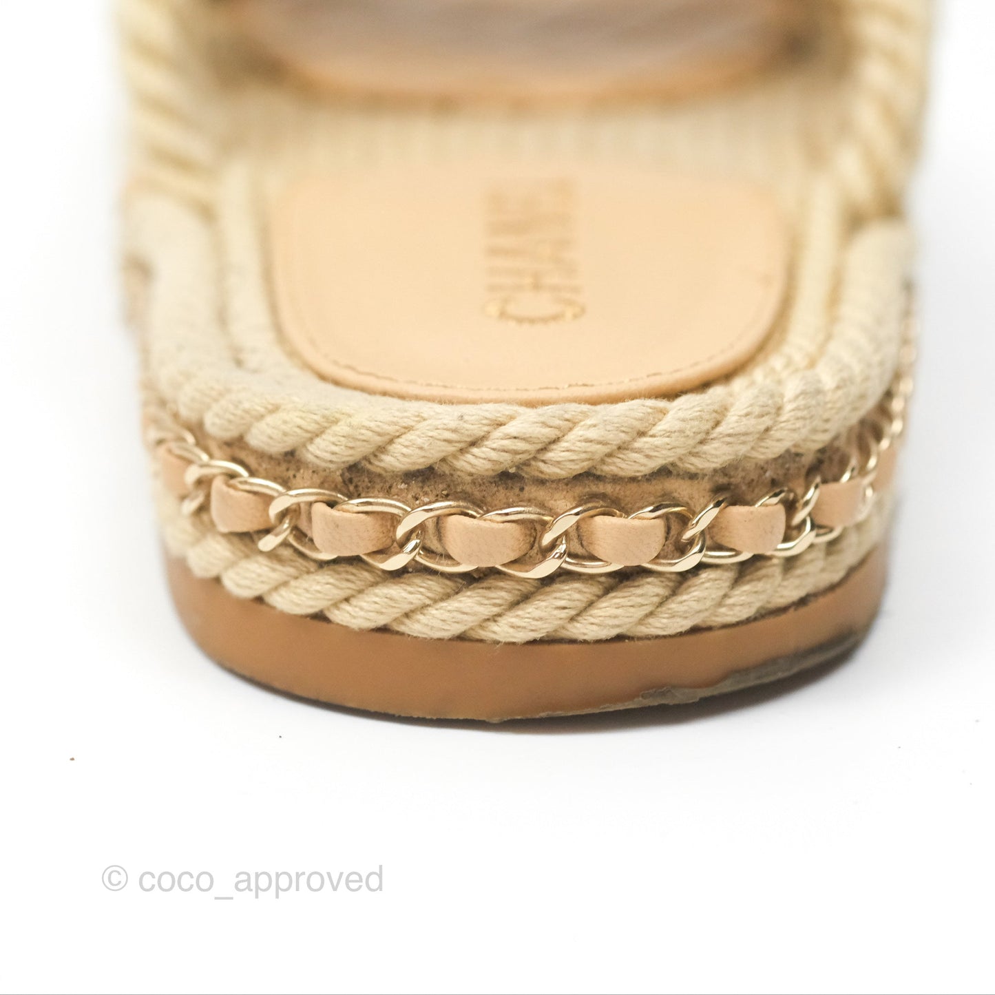 Chanel Cord Chain Slides Size 39