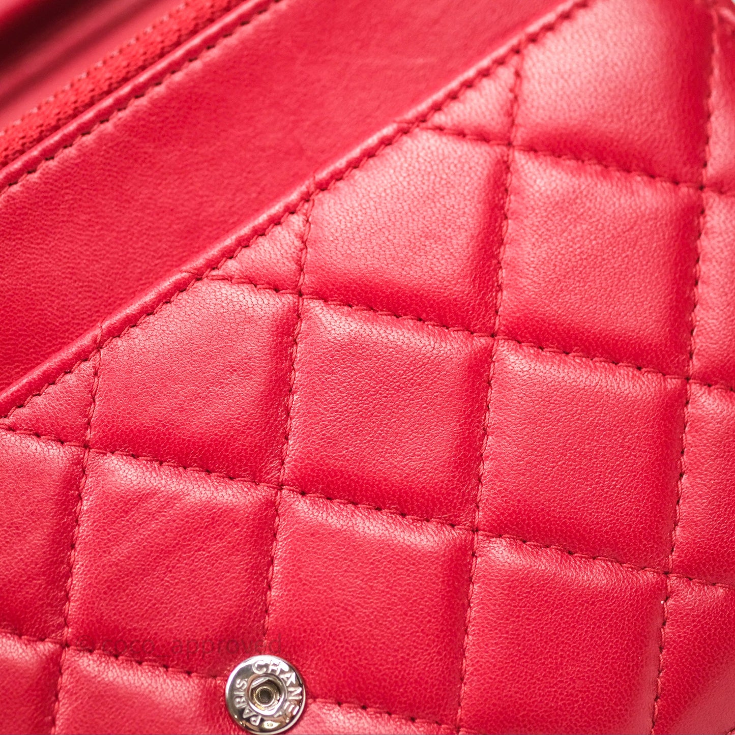 Chanel Boy Wallet on Chain WOC Red Lambskin Ruthenium Hardware