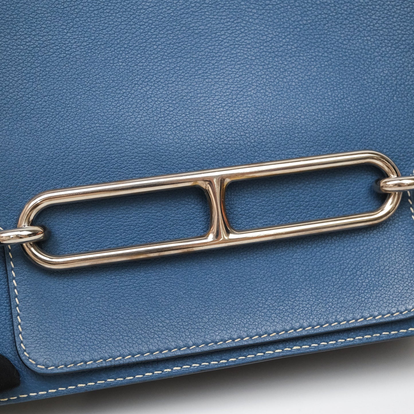 Hermès Roulis 23 Blue Evercolor Palladium Hardware