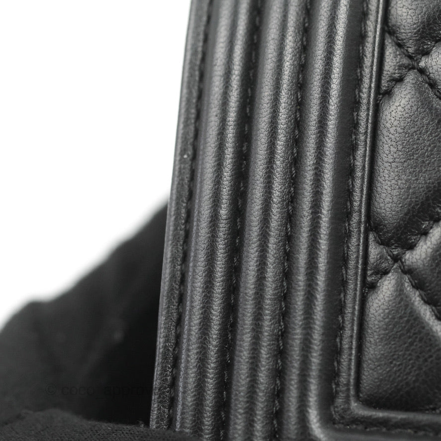 Chanel Small Boy Black Lambskin Aged Gold Hardware