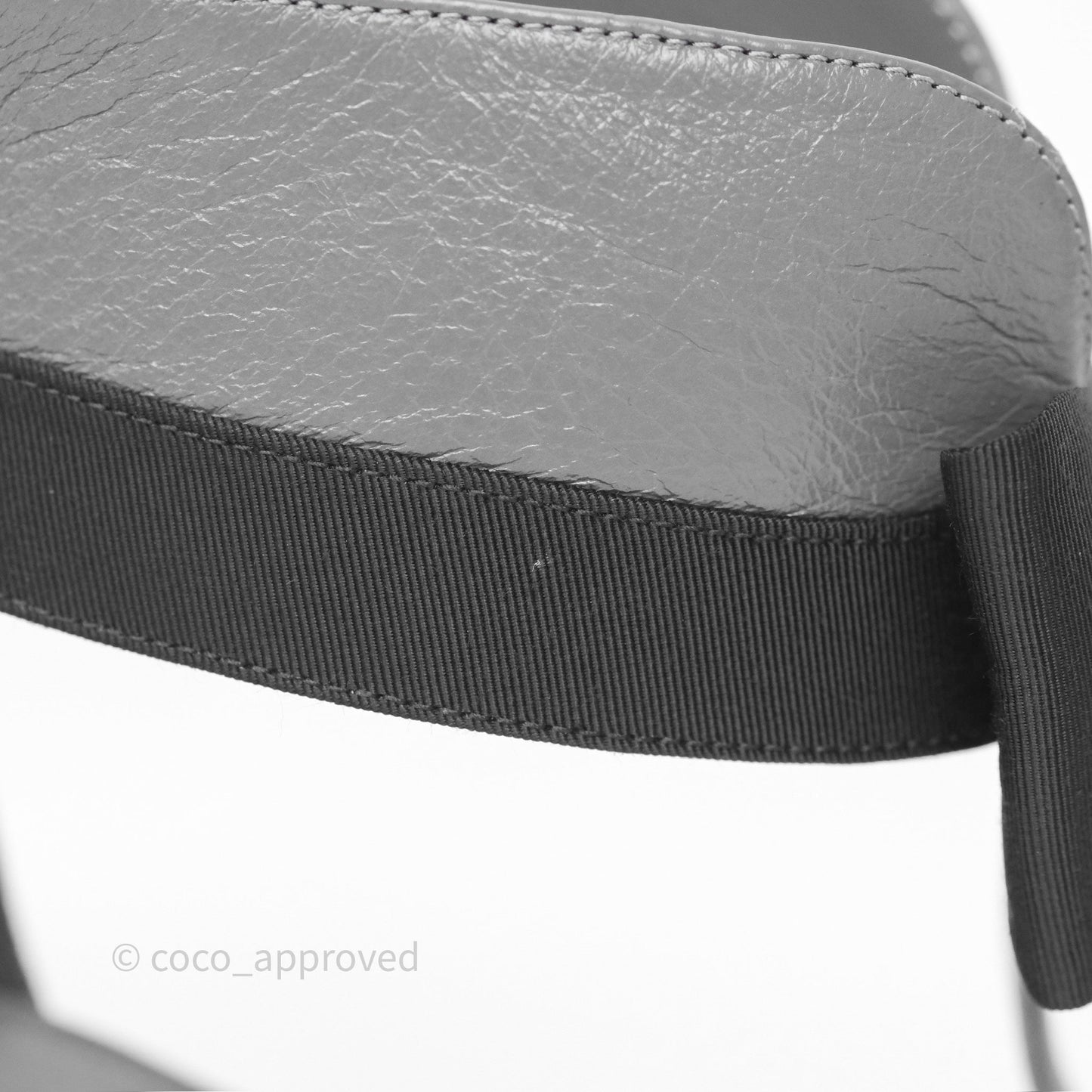 Chanel Cap Toe Bow Ankle-cuff Sandals Grey Black Lambskin