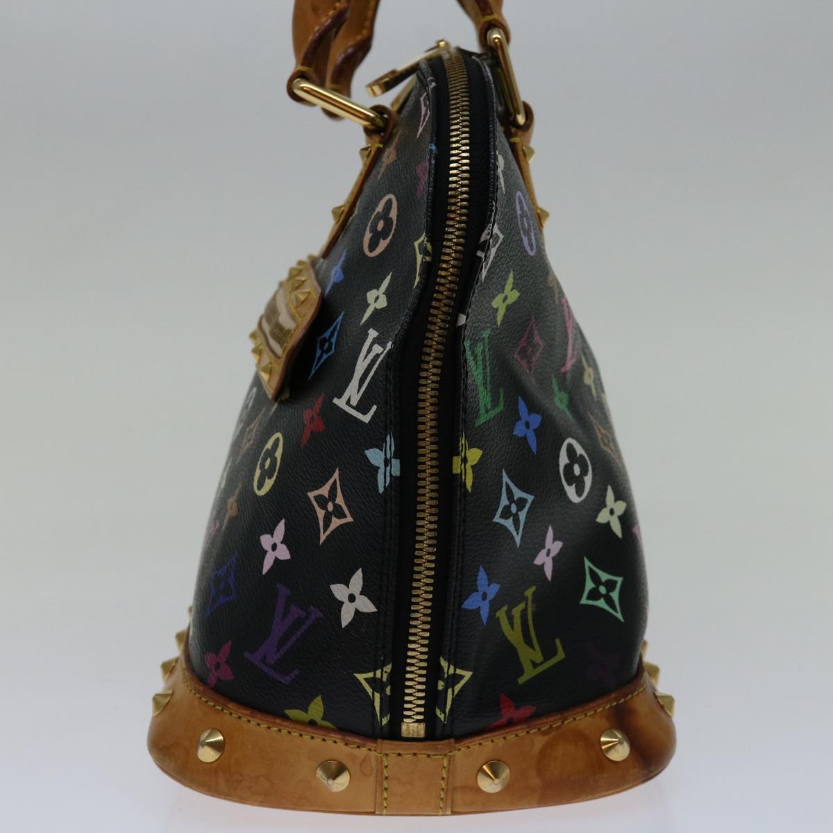 LOUIS VUITTON Monogram Multicolor Alma Hand Bag Black M92646 LV 69013