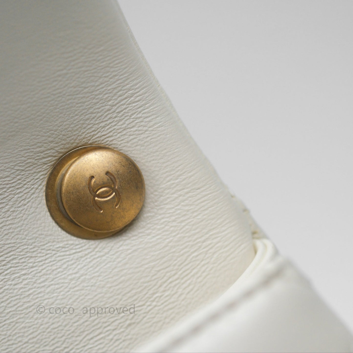 Chanel Quilted Double Pearl Adjustable Chain Flap Bag White Lambskin Aged Gold Hardware 24S