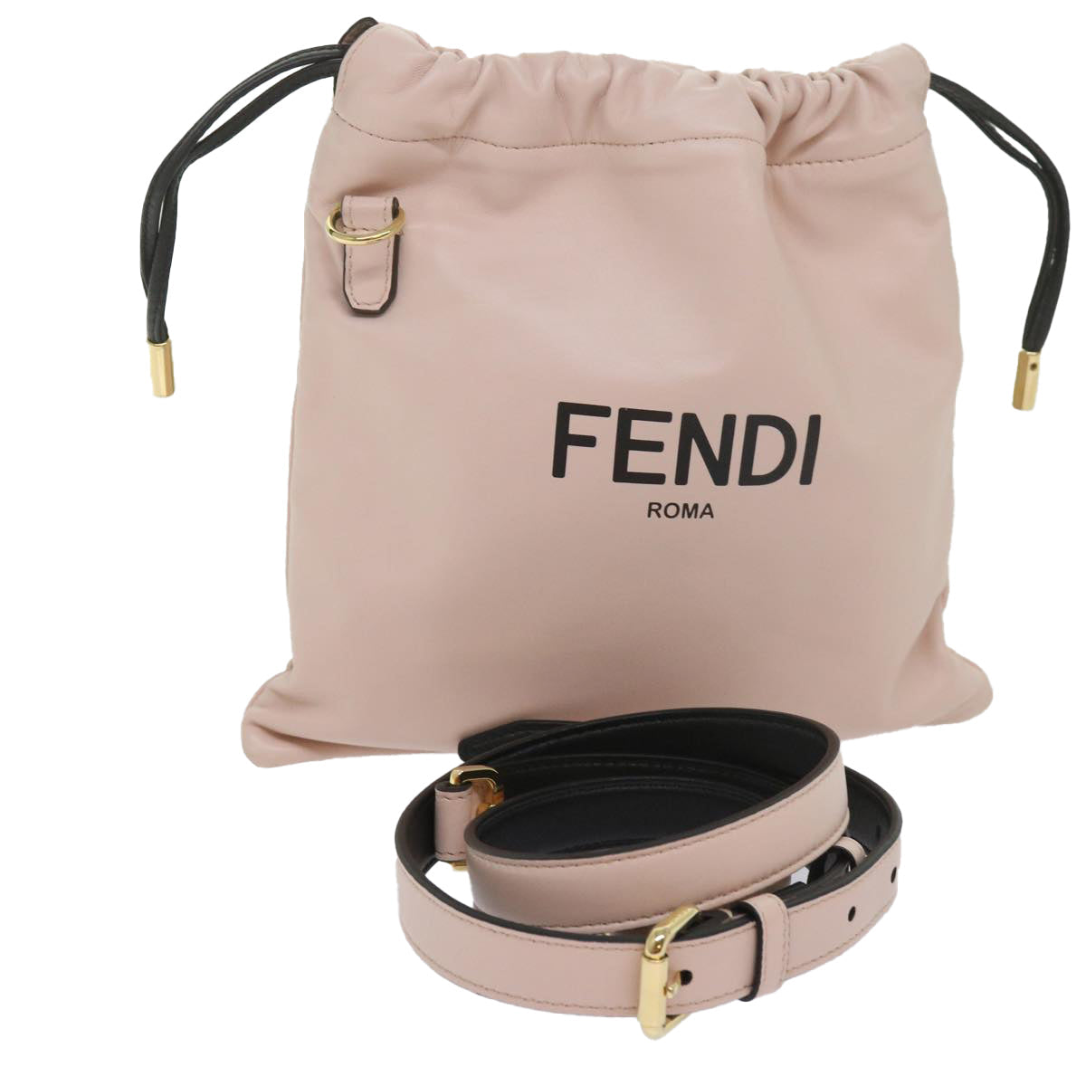 Luxury FendiPurse Shoulder Bag Leather Beige69042A