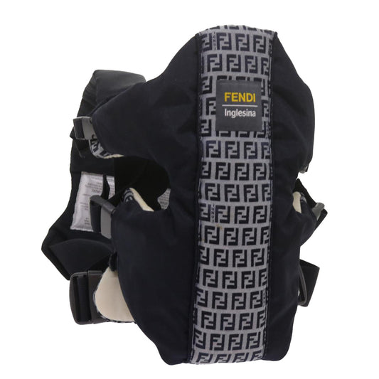 Luxury FendiBaby Carrier Zucchino Canvas Shoulder Bag Black69064
