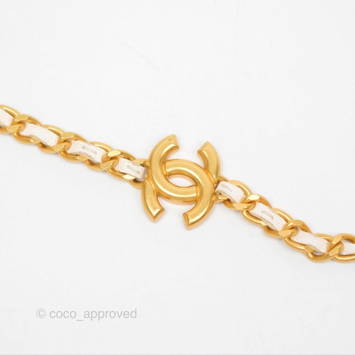 Chanel Quilted Wallet on Chain WOC Coco Heart Chain White Lambskin Aged Gold Hardware 22K