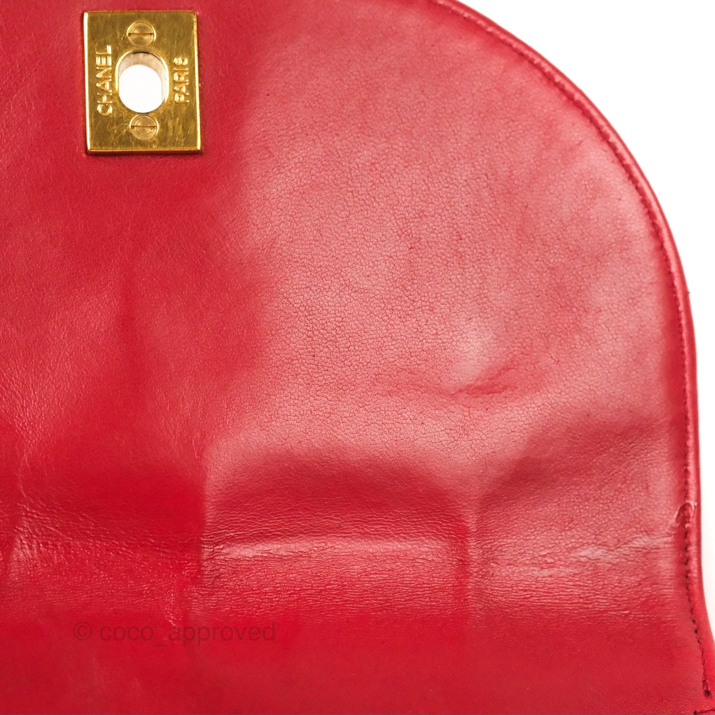 Chanel Vintage CC Duma Backpack Red Lambskin 24K Gold Hardware