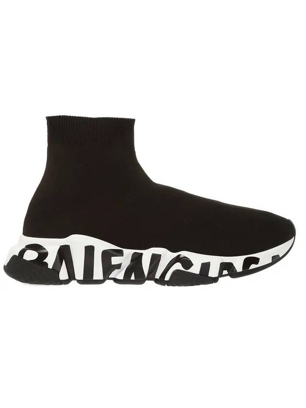 Luxury Balenciaga Logo Speed High Top Sneakers Black