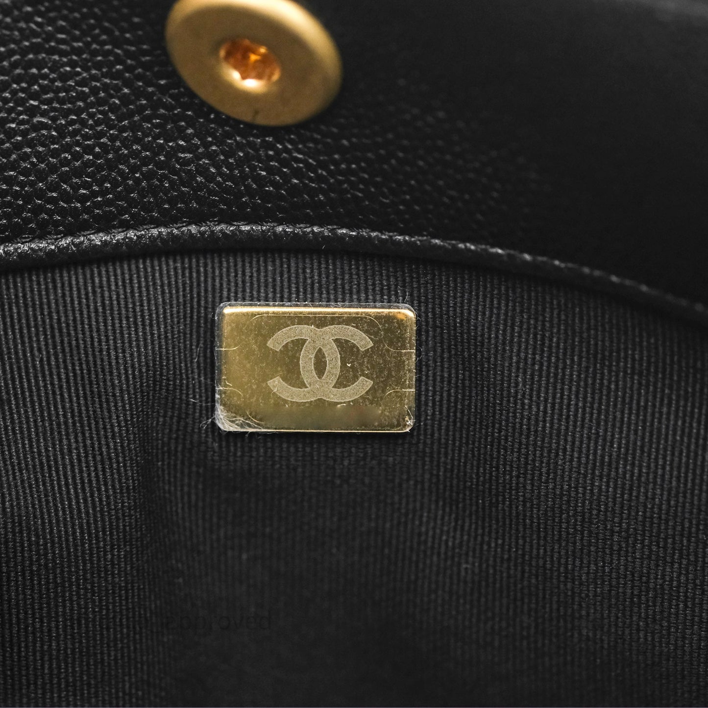 Chanel Double Pocket Hobo Bag Black Caviar Brushed Gold Hardware