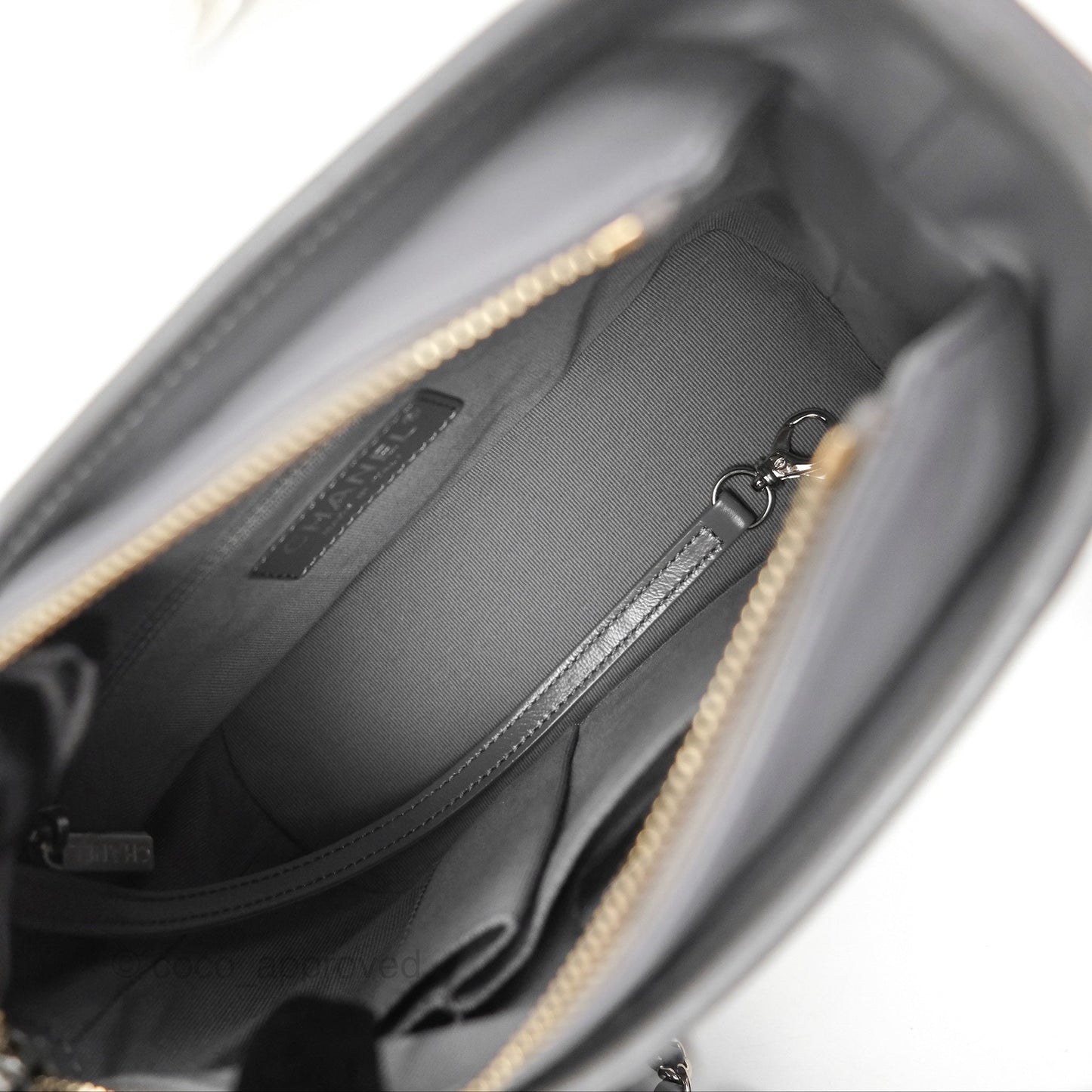 Chanel Small Gabrielle Hobo Quilted Dark Grey Aged Calfskin
