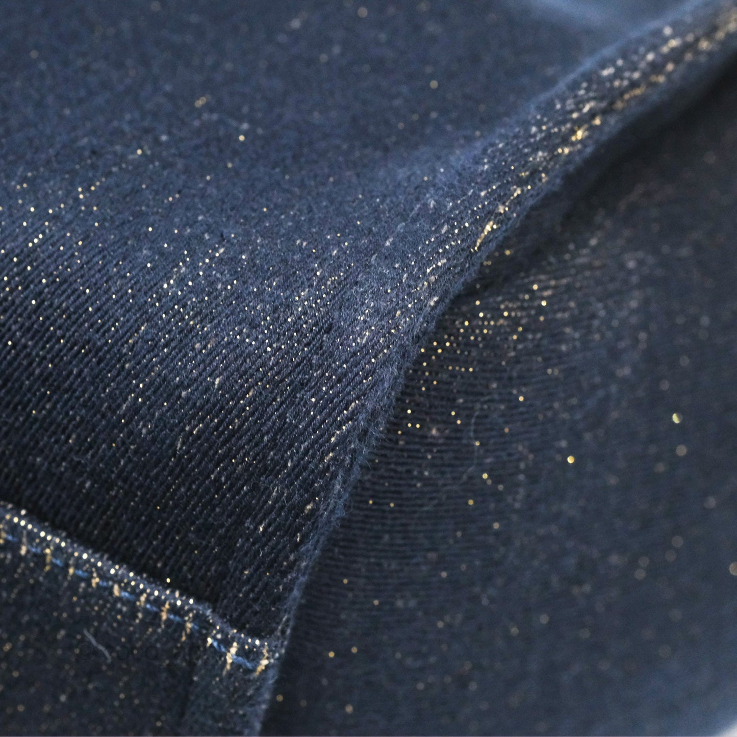 Chanel Large Deauville Navy Glitter Canvas Gold Hardware