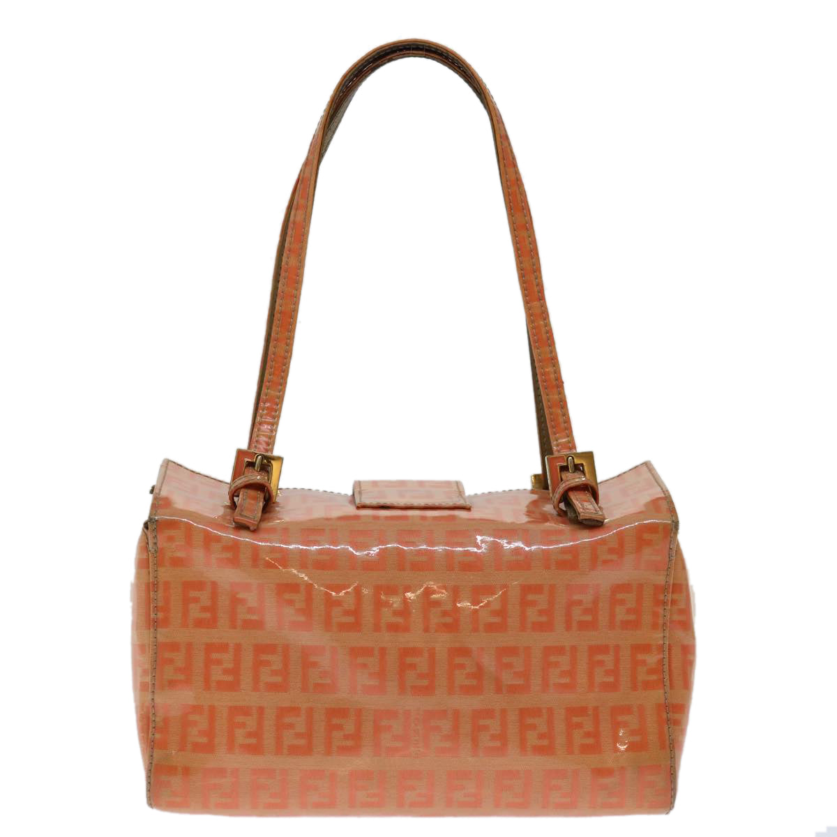 Luxury FendiZucchino Canvas Mamma Baguette Shoulder Bag Orange69113