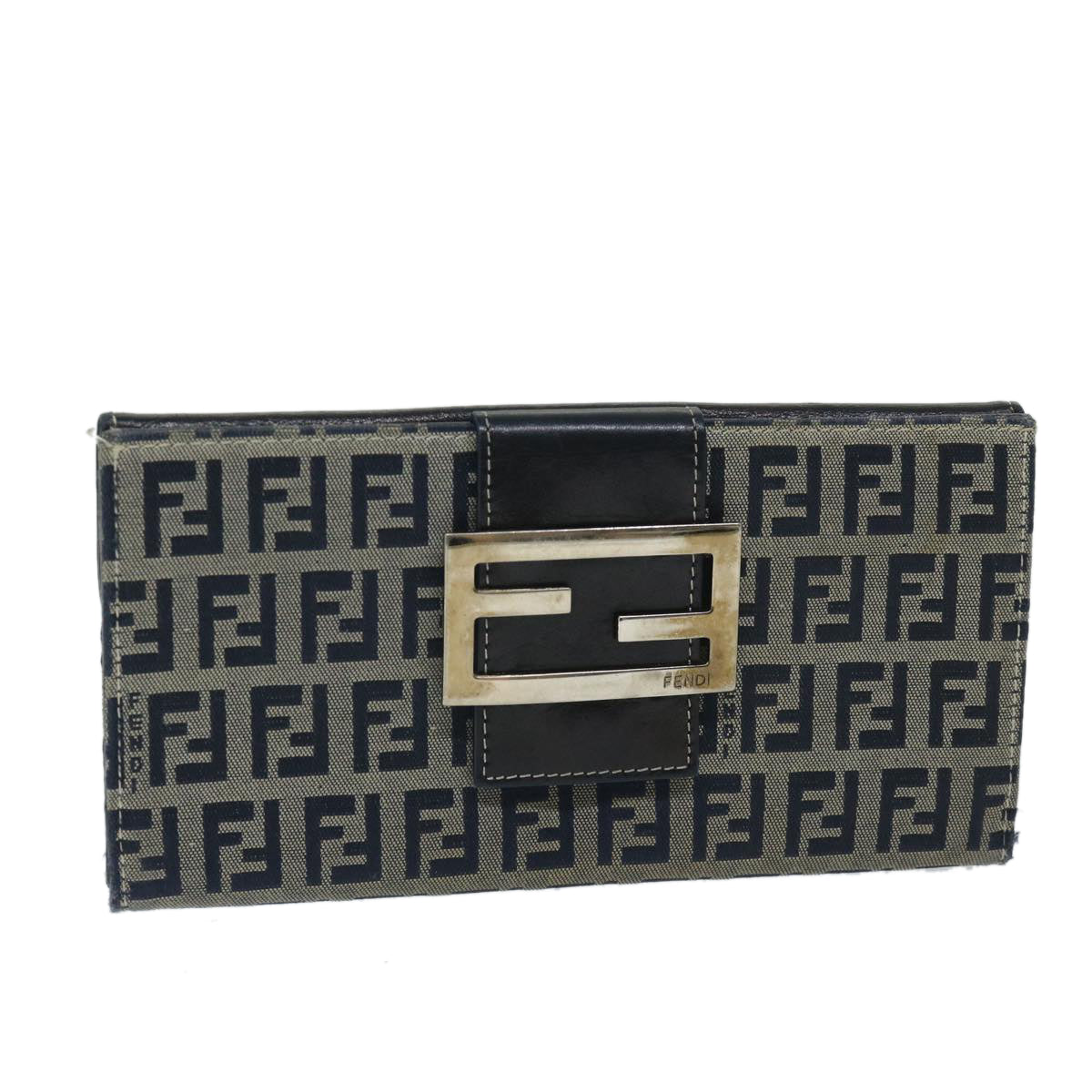 Luxury FendiZucchino Canvas Long Wallet Navy69136