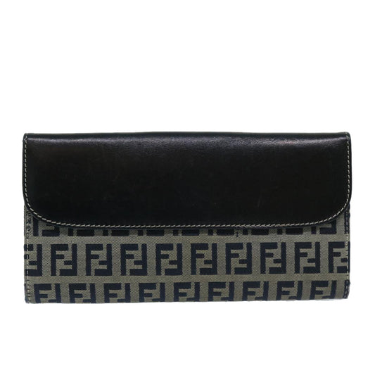 Luxury FendiZucchino Canvas Long Wallet Navy69136