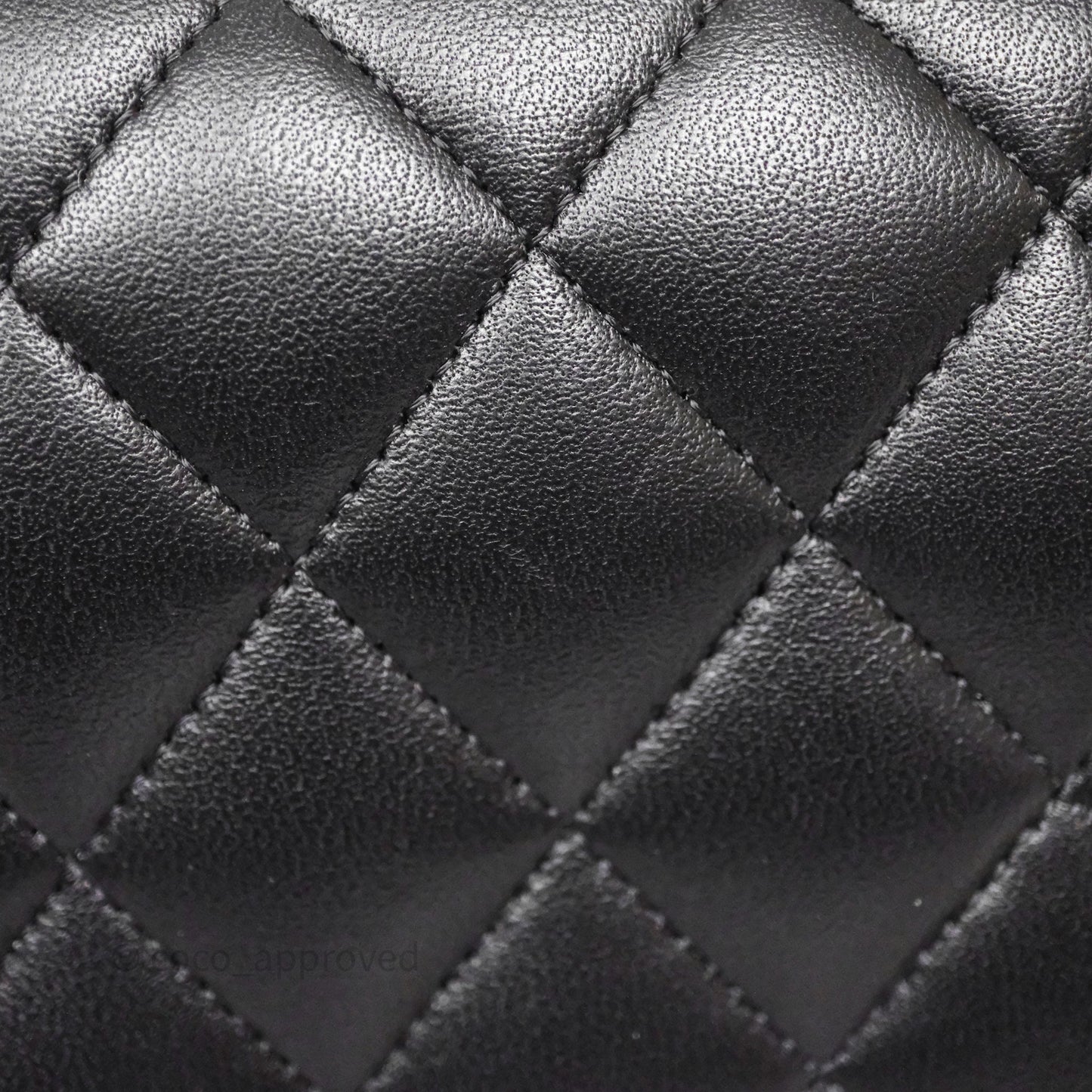Chanel Classic M/L Medium Flap Quilted Black Lambskin Gold Hardware