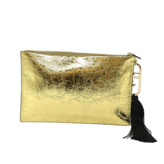 Luxury FendiClutch Bag Leather Gold Tone 8N017869145A