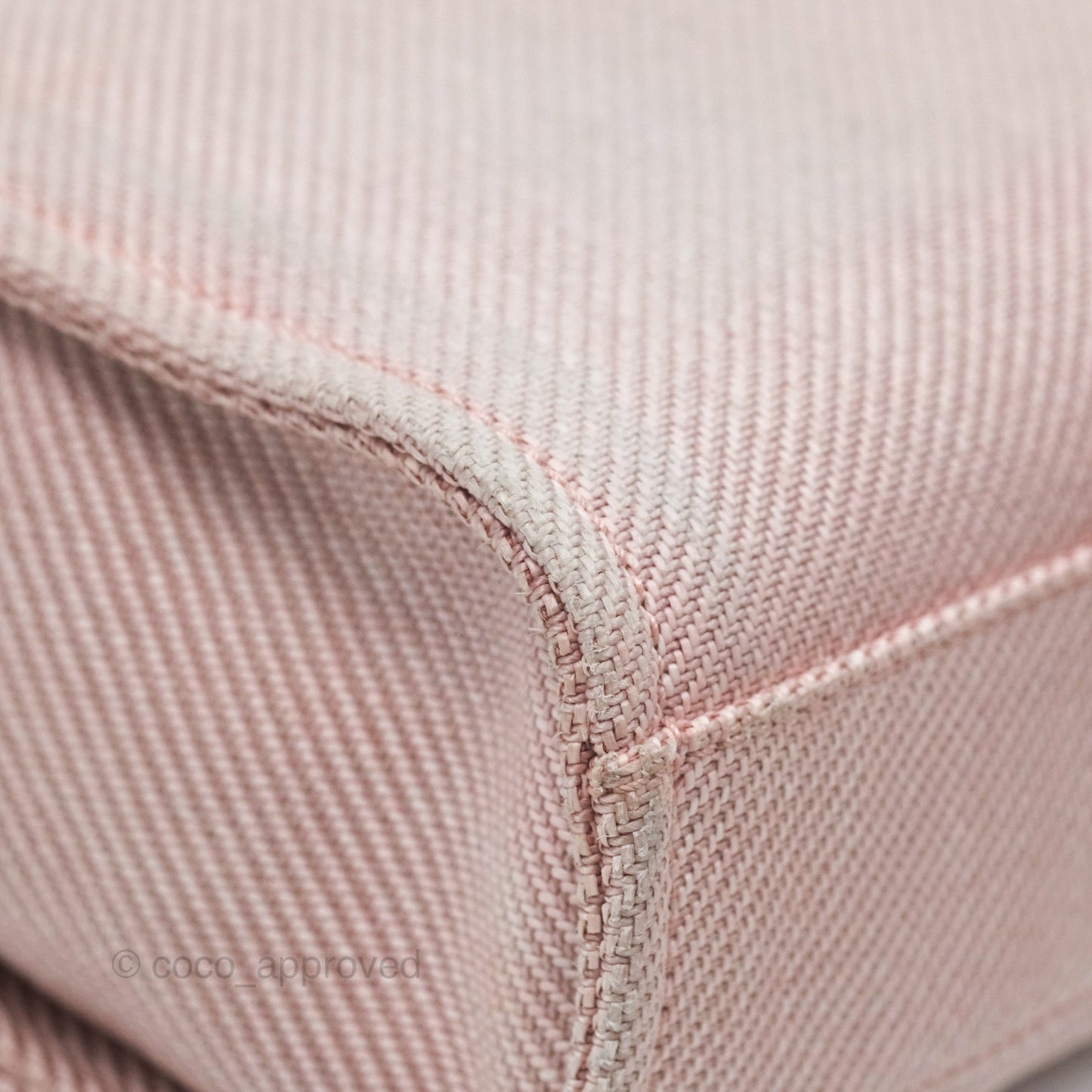 Chanel Small Vertical Deauville Canvas Pink Gold Hardware