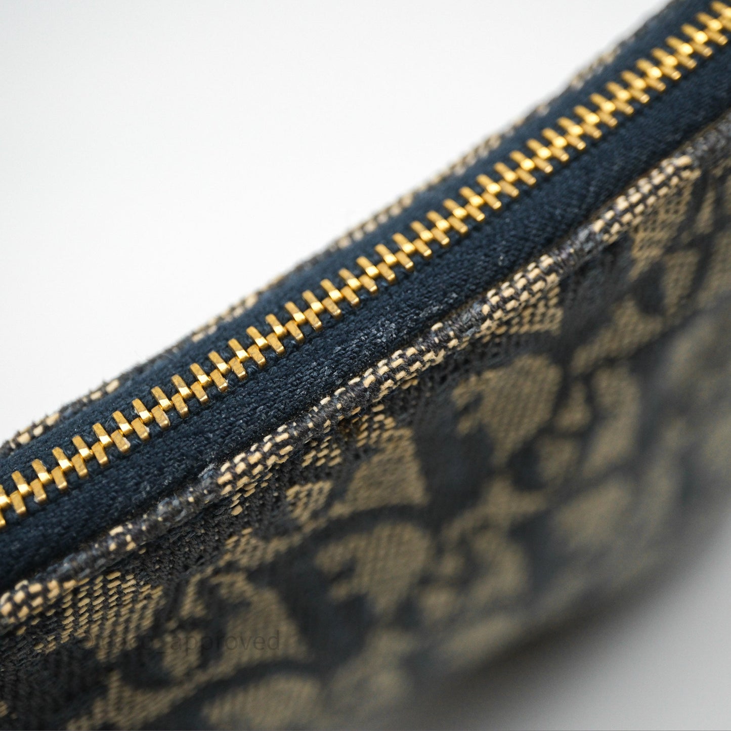 Christian Dior Vintage Mini Saddle Bag Blue Oblique Jacquard