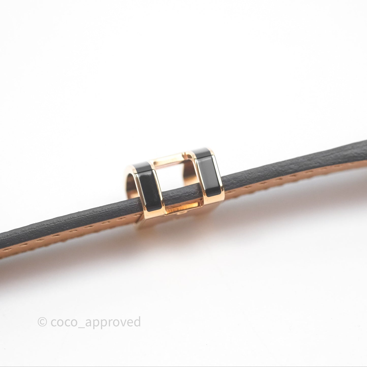Hermès Pop H 15 Belt Noir Epsom Rose Gold Hardware