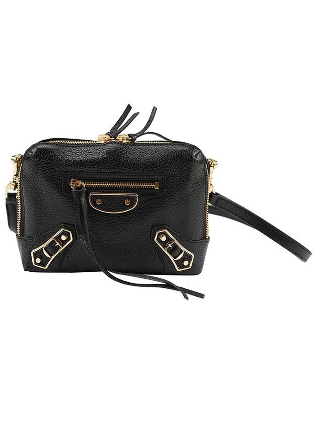 Luxury Balenciaga Metal Reporter Mini Cross Bag Black