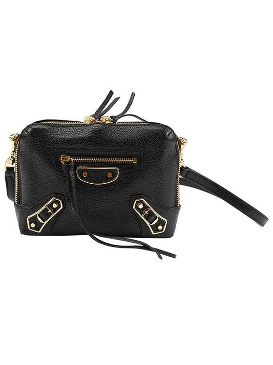Luxury Balenciaga Metal Reporter Mini Cross Bag Black