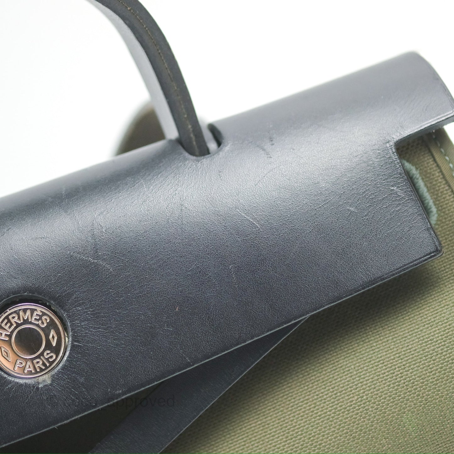 Hermès Herbag Zip 31 Khaki Canvas Palladium Hardware
