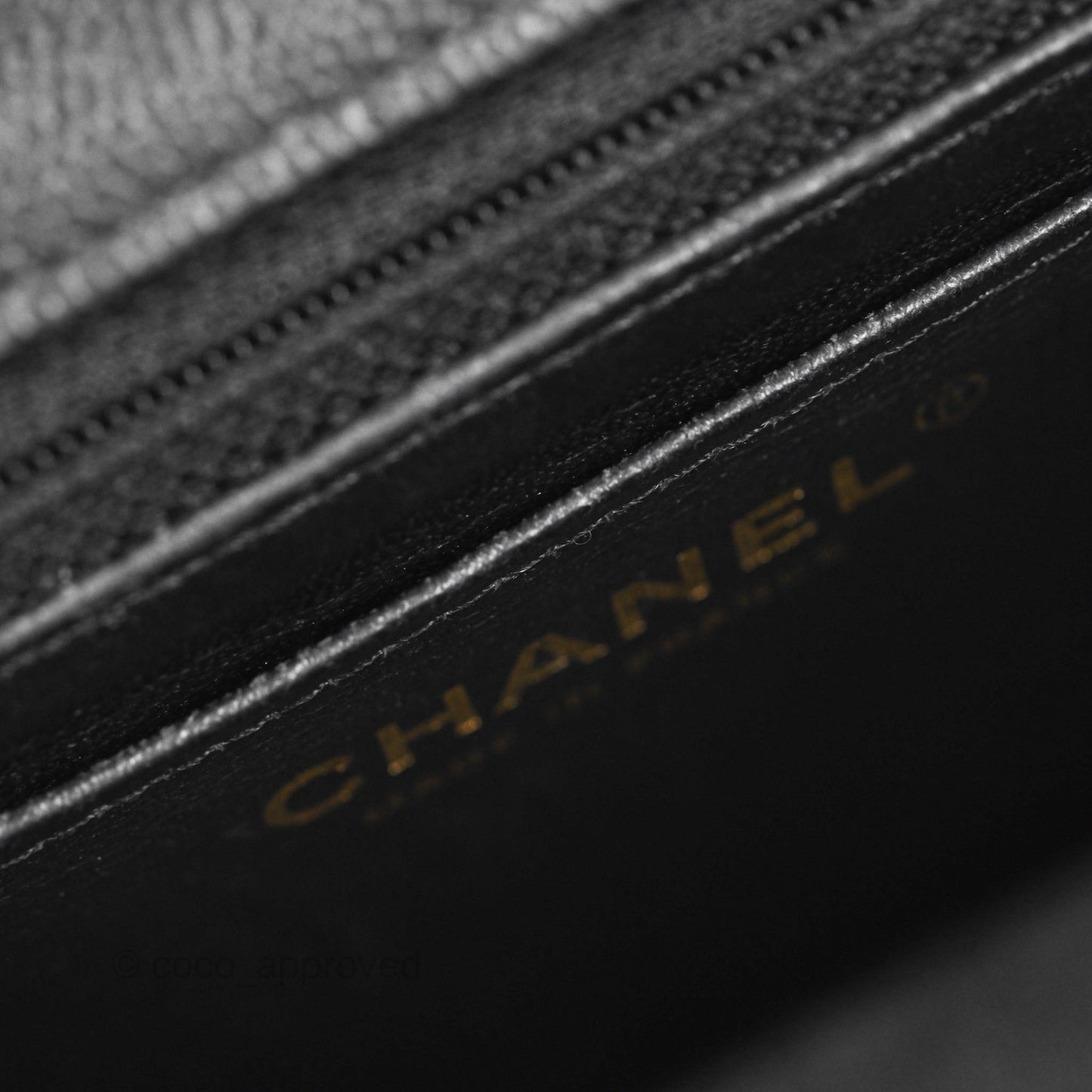 Chanel Quilted Mini Square Flap Black Caviar Gold Hardware