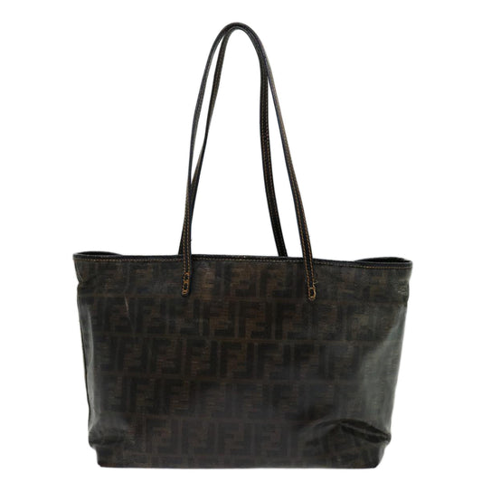 Luxury FendiZucca Canvas Tote Bag Black Brown69237