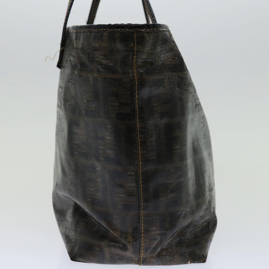 Luxury FendiZucca Canvas Tote Bag Black Brown69237