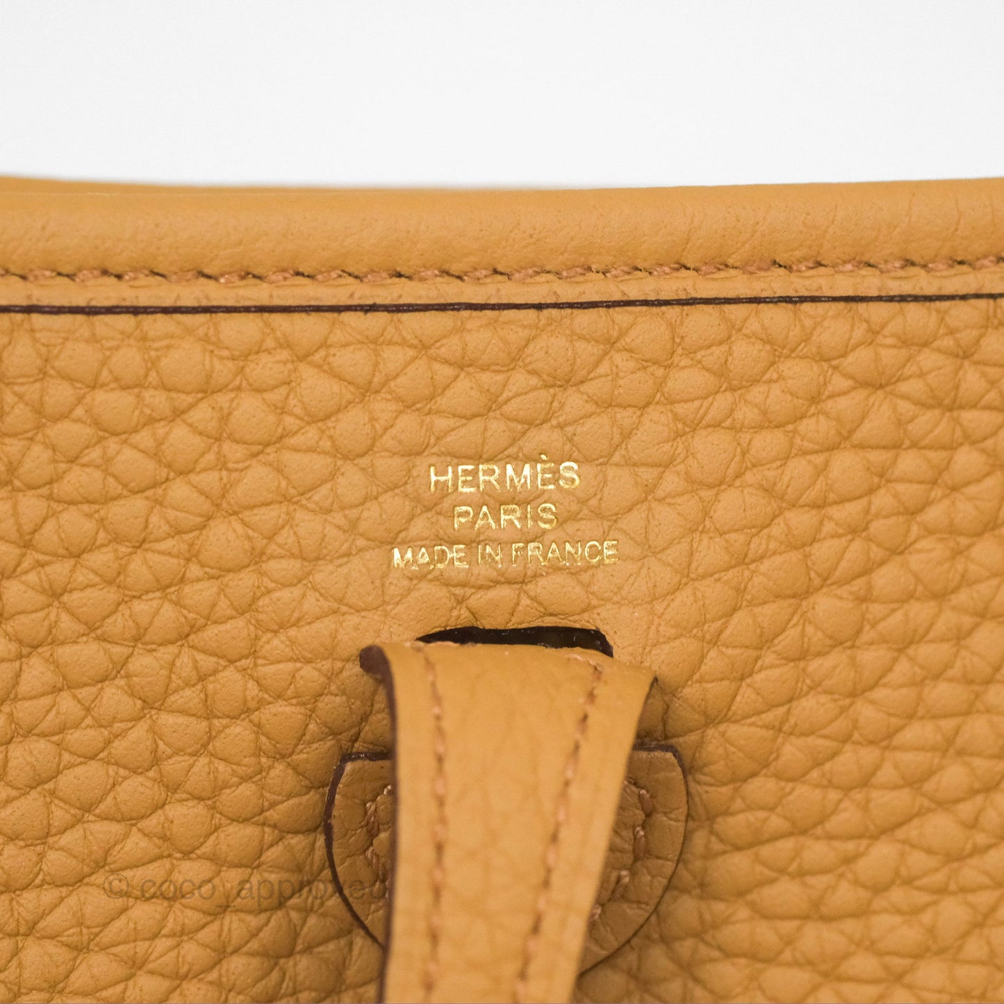 Hermès Mini Evelyne 16 Biscuit 48 Taurillon Clemence Gold Hardware