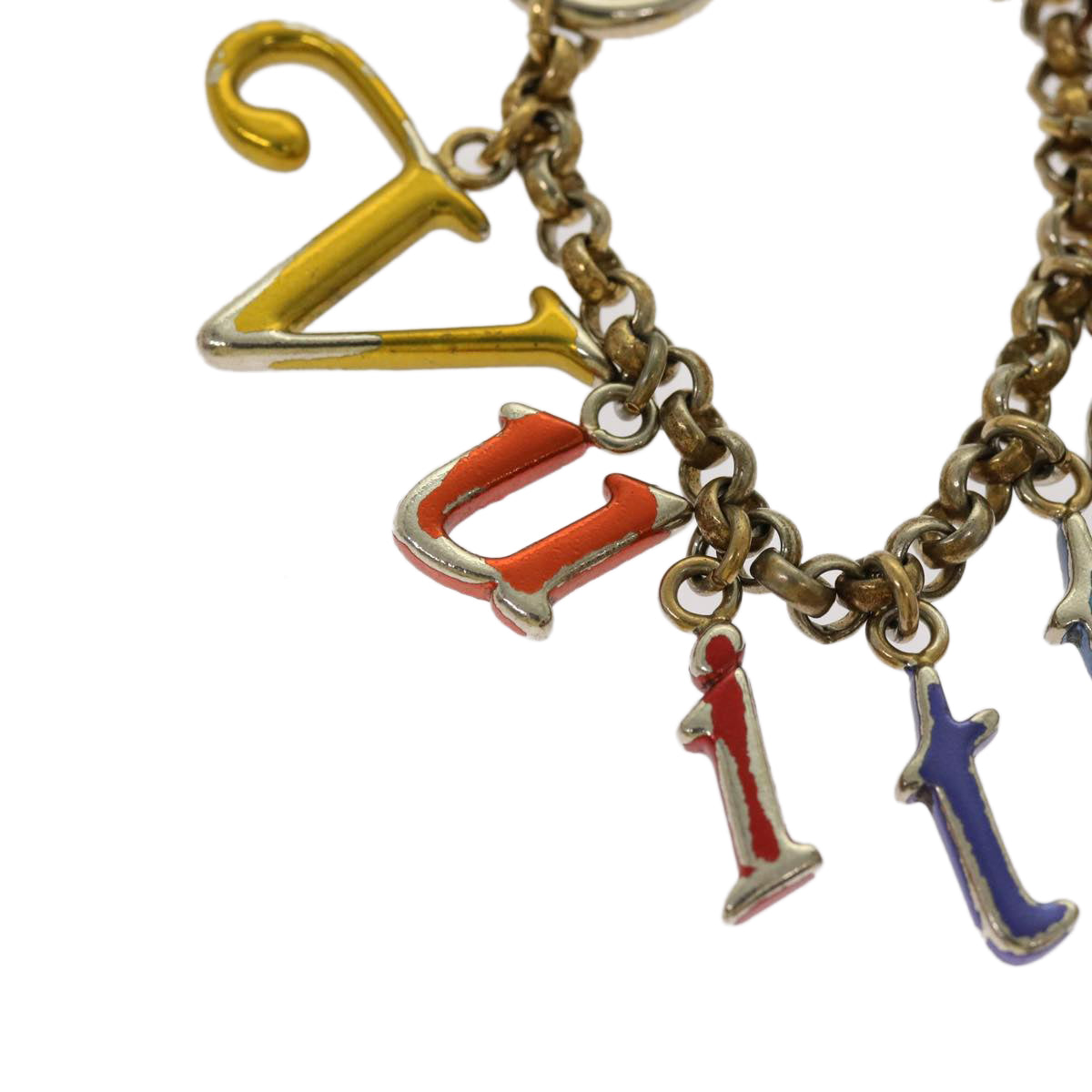 LOUIS VUITTON Porte Cles Chainne New Wave Key Holder Gold M63748 LV 69265