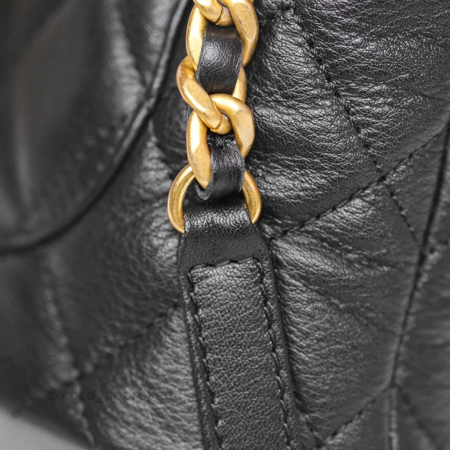 Chanel Mini Backpack Black Crumpled Calfskin Aged Gold Hardware 23A
