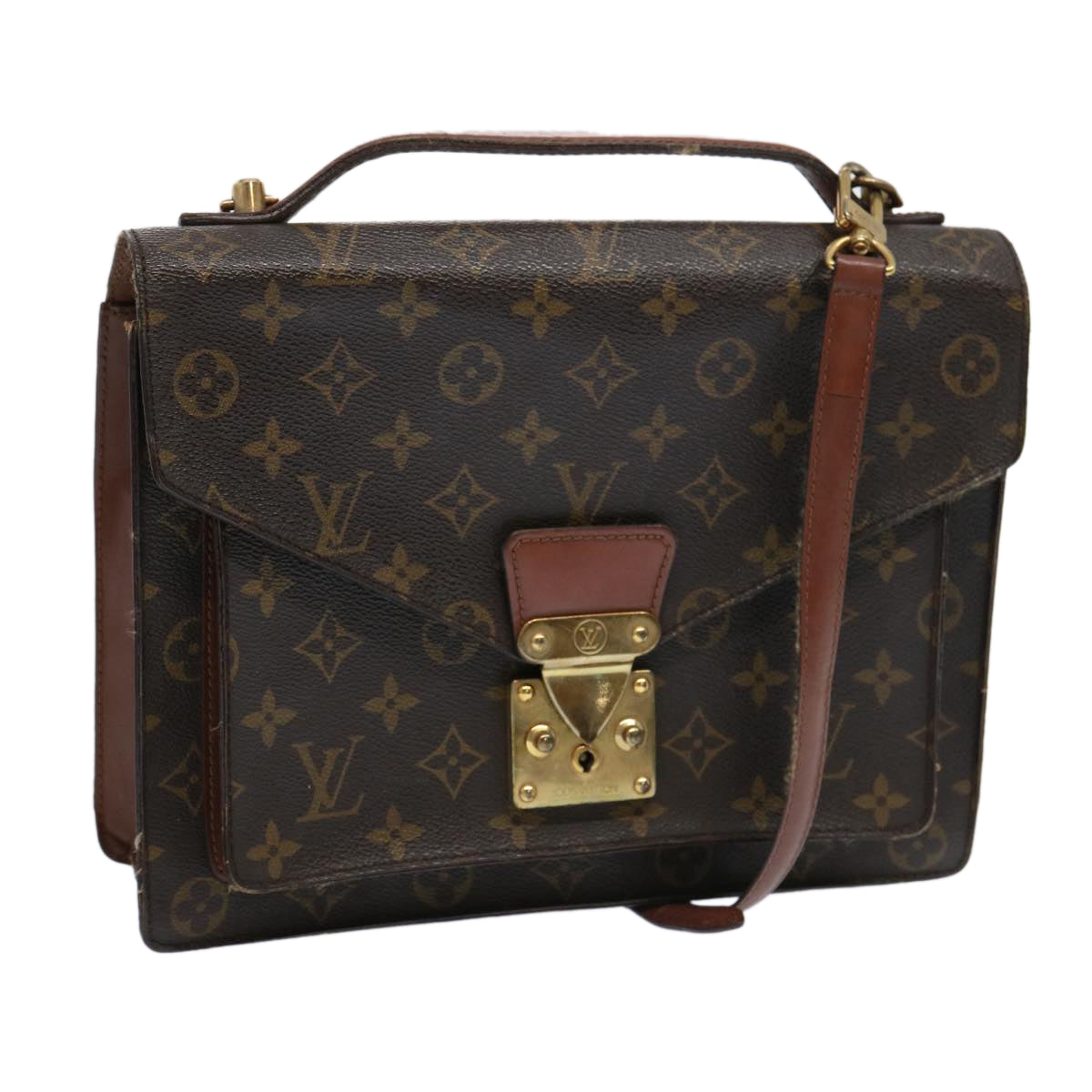 LOUIS VUITTON Monogram Monceau 28 Hand Bag 2way M51185 LV 69276