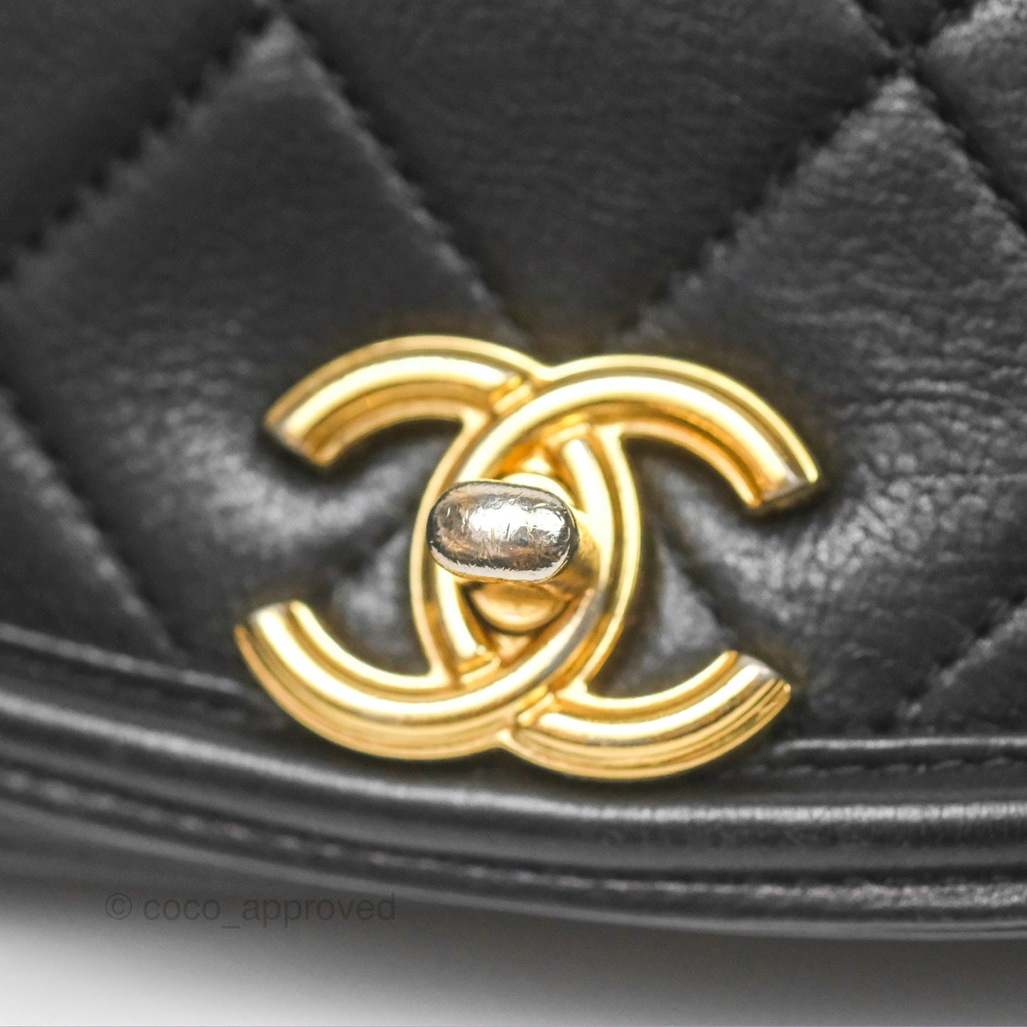 Chanel Small Underline Saddle Flap Bag Black Calfskin Gold Hardware