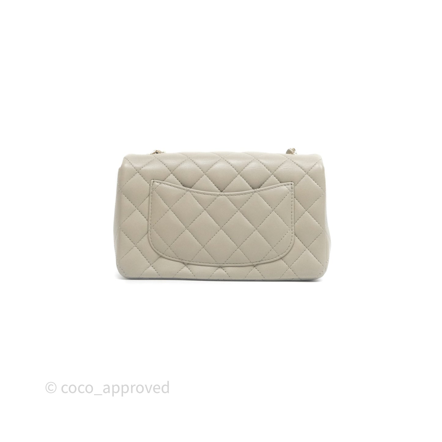 Chanel Mini Rectangular Quilted Sage Lambskin Gold Hardware