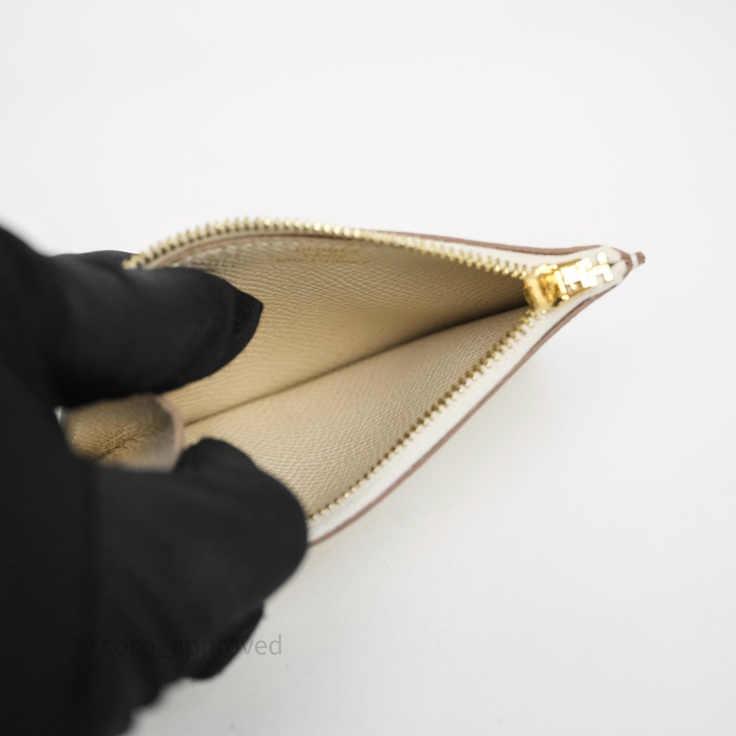 Hermès Constance Slim Wallet Craie 10 Epsom Rose Gold Hardware