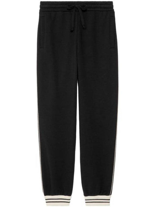 Luxury Gucci Trending 2025 Cotton Jersey Track Pants Black