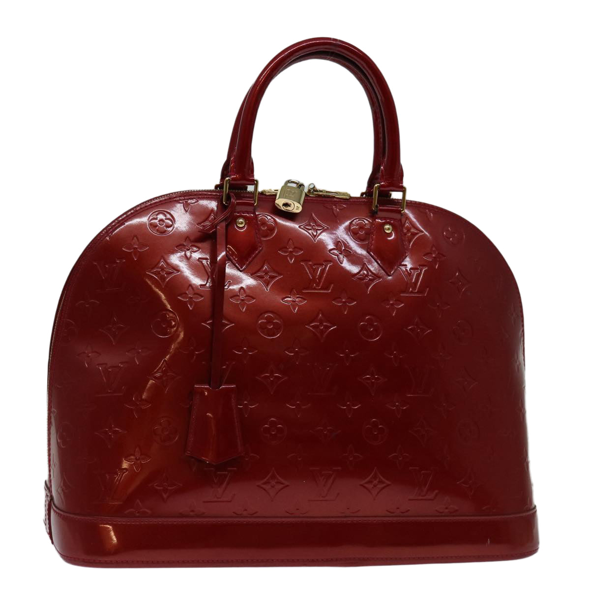 LOUIS VUITTON Monogram Vernis Alma GM Hand Bag Pomme D'amour M93596 69302