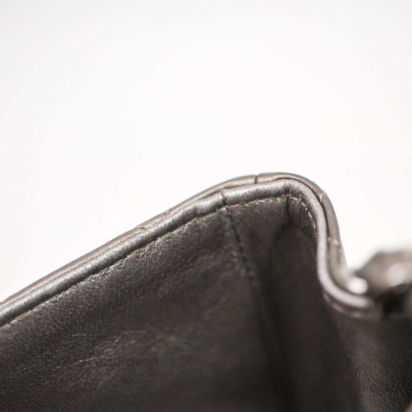 Chanel Mini Square Metallic Dark Grey Lambskin Dark Silver Hardware