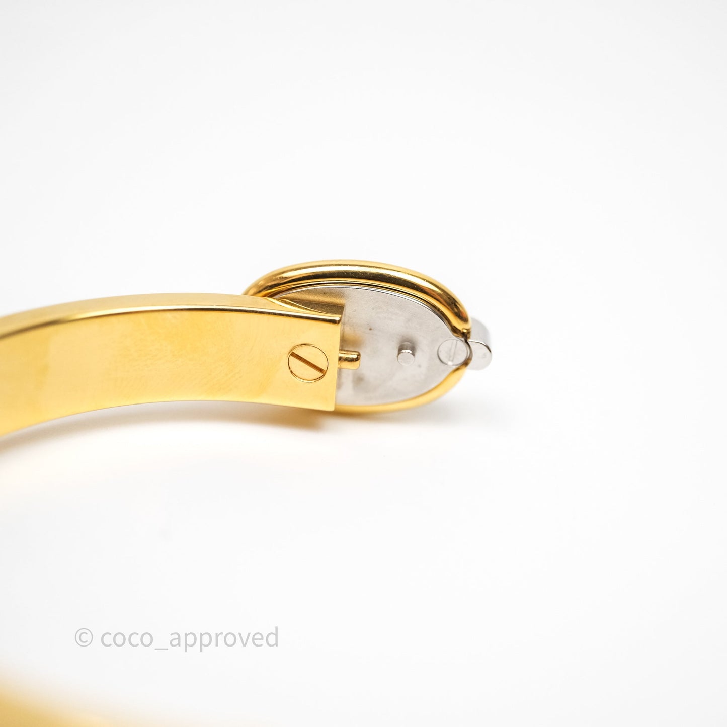 Hermes Mini Clic Chaîne d'Ancre Maillon Bracelet Orfèvre Jaune Or / Blanc