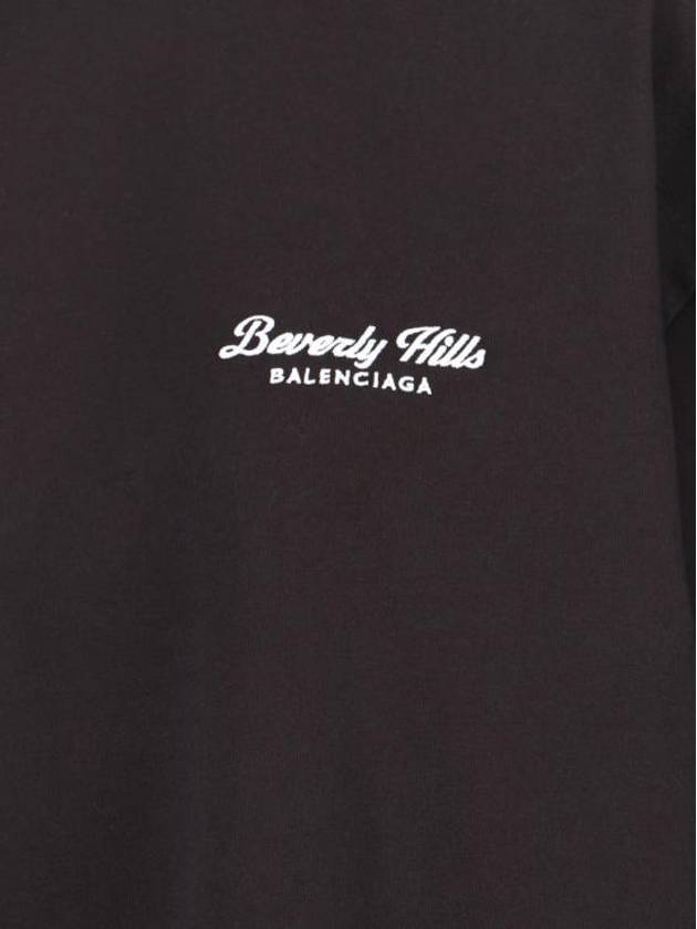 Luxury Balenciaga Logo Print Medium Fit Short Sleeve T-Shirt Black