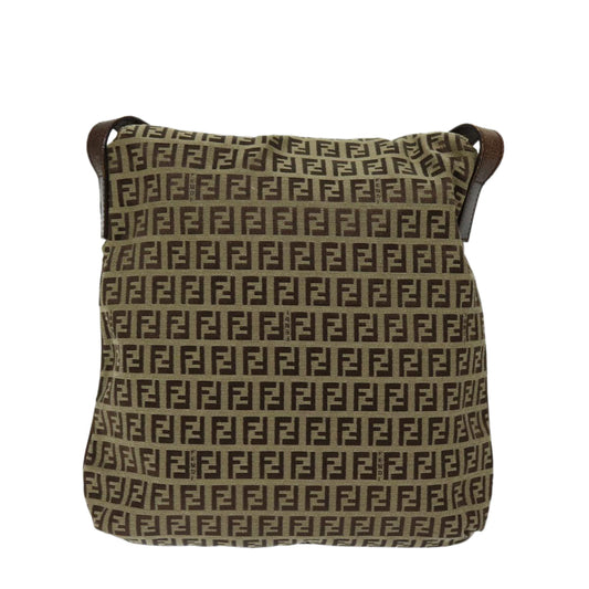 Luxury FendiZucchino Canvas Mammaget Shoulder Bag Beige69329