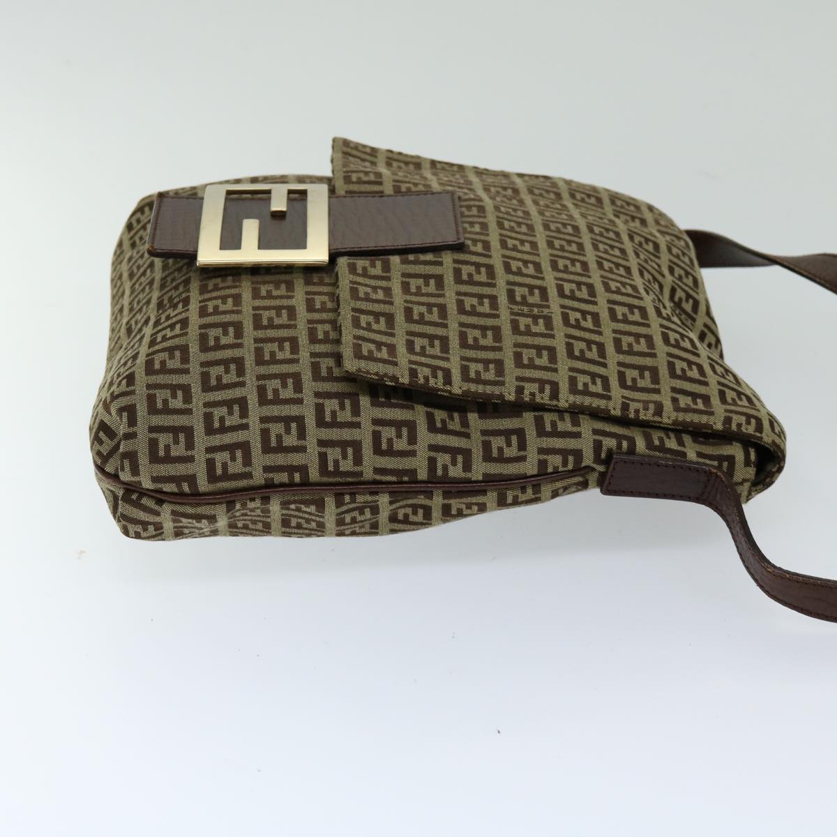 Luxury FendiZucchino Canvas Mammaget Shoulder Bag Beige69329