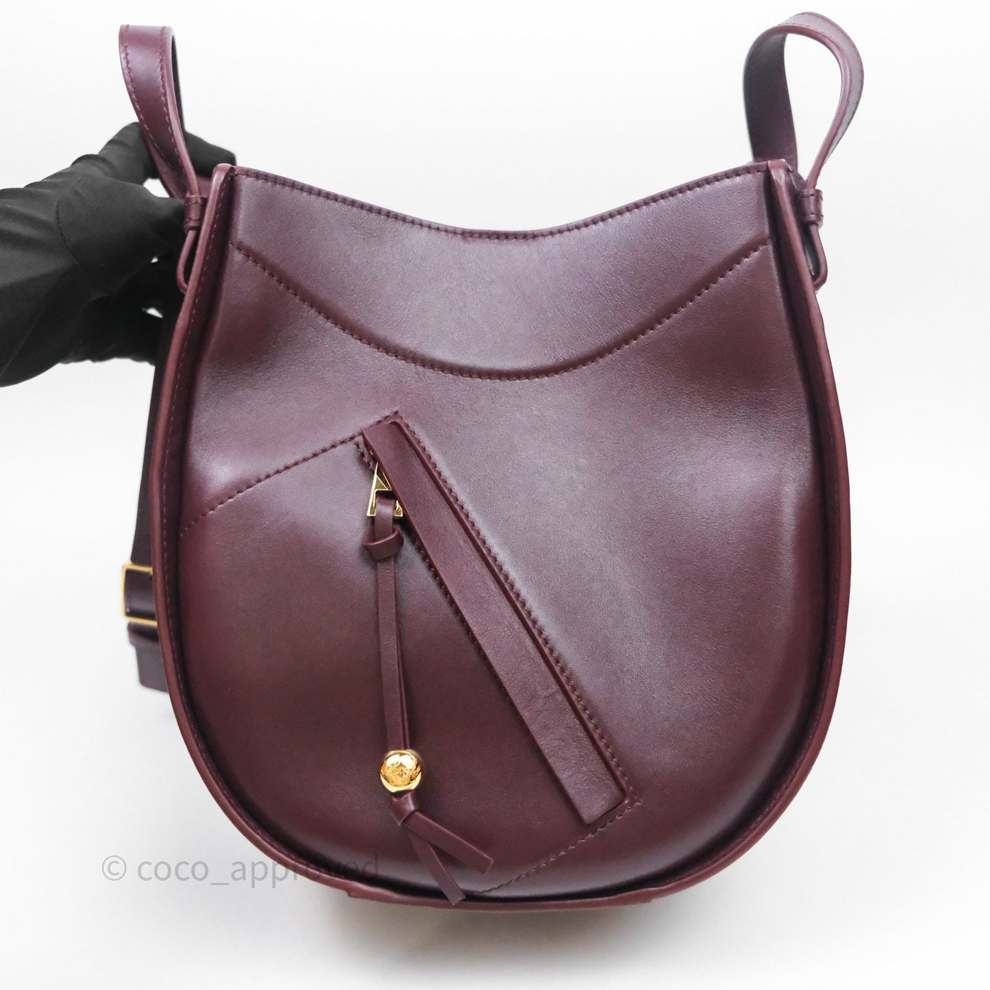 Loewe Hammock Slice Dark Red Bag Gold Hardware