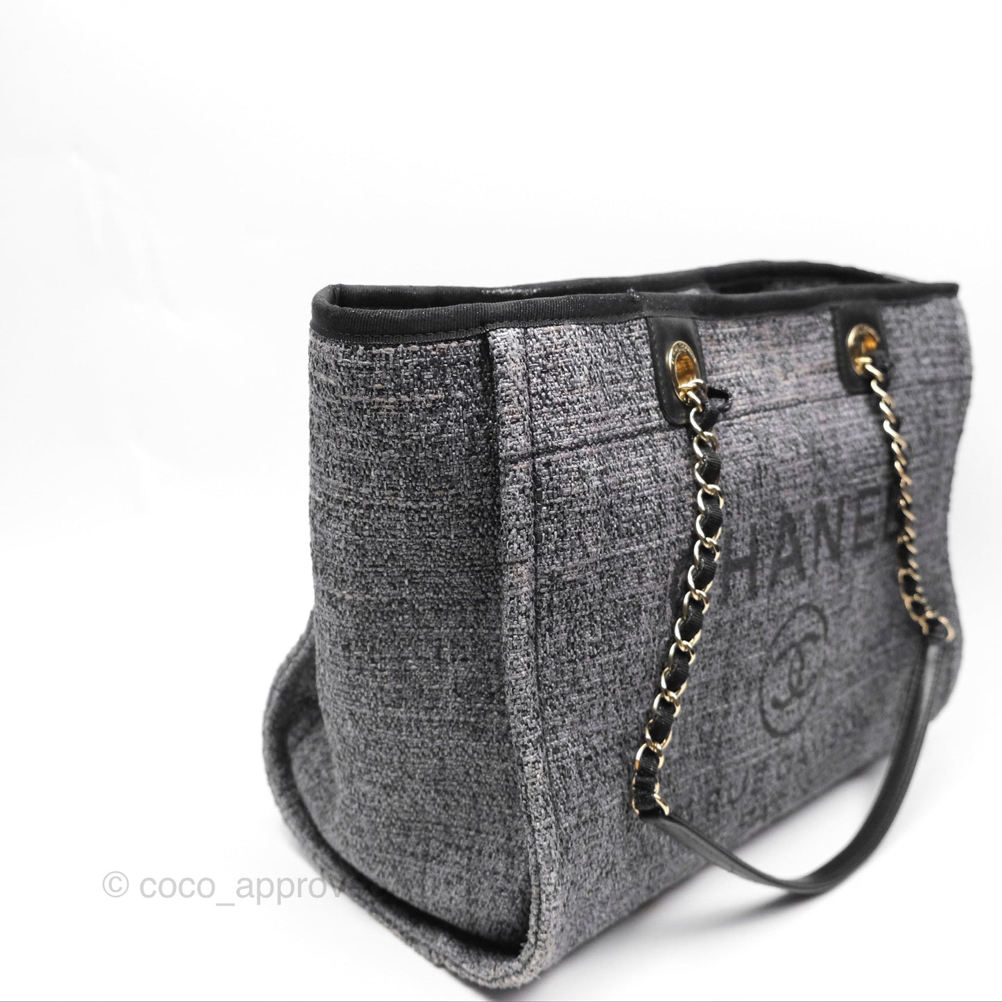 Chanel Medium Deauville Black Charcoal Tote