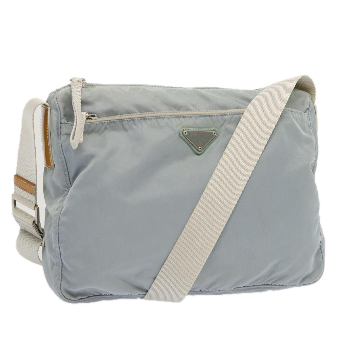 Luxury PradaShoulder Bag Nylon Light Blue 69346