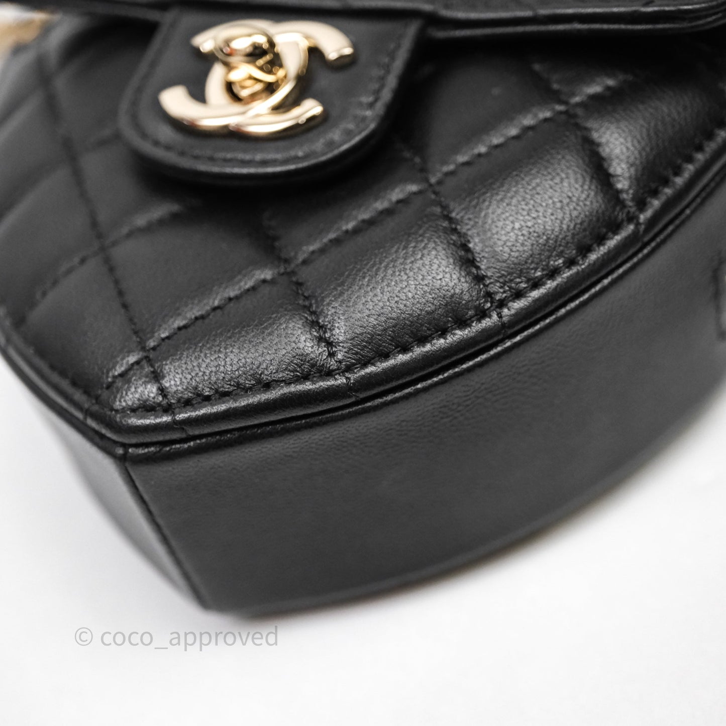 Chanel Small Heart Bag Black Lambskin Gold Hardware