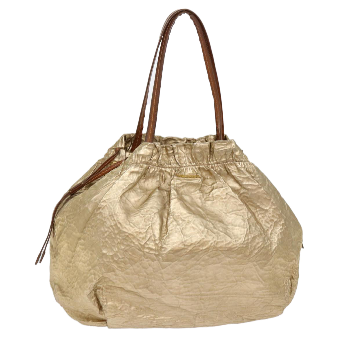 Luxury PradaTote Bag Nylon Gold 69359