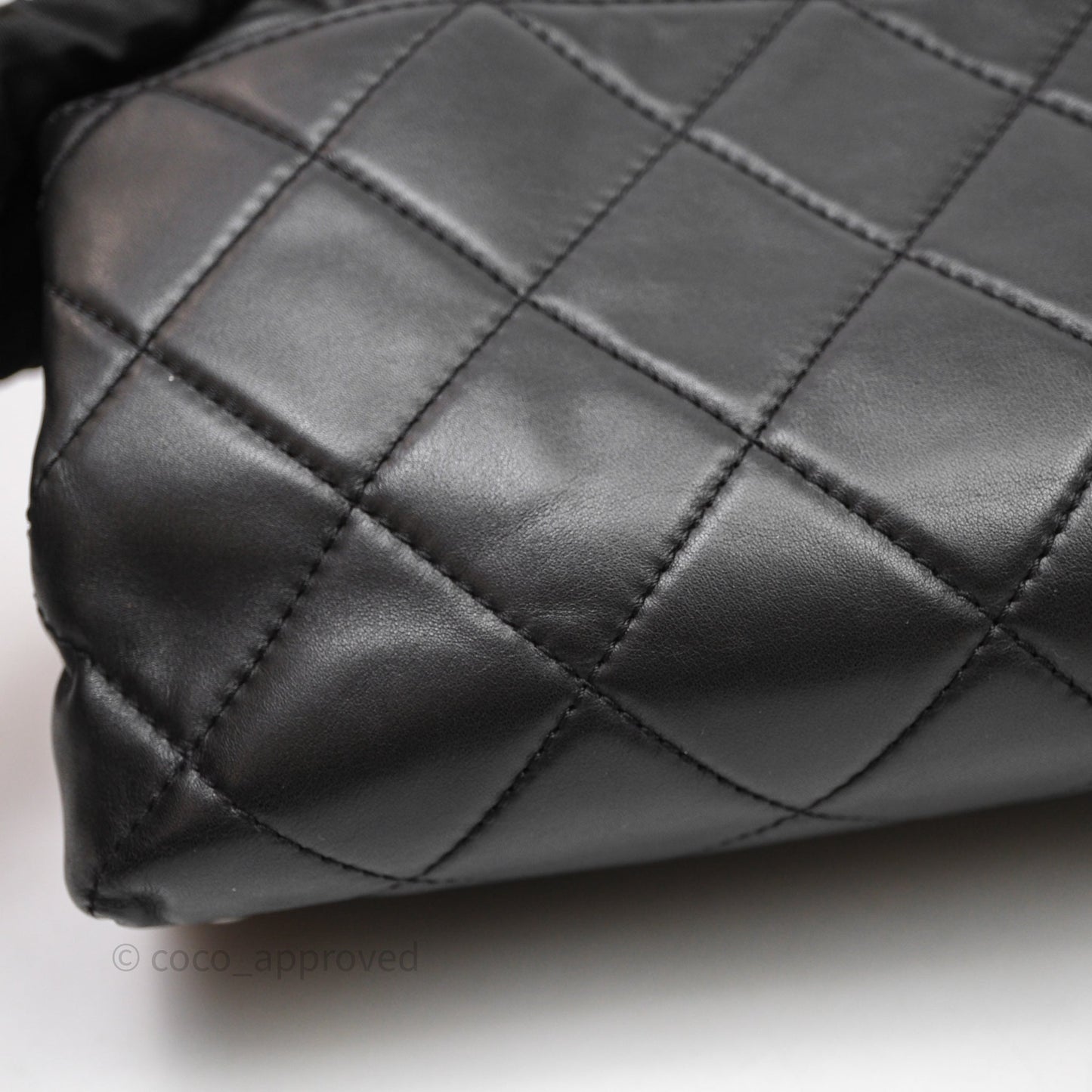 Chanel In The Business Tote Bag Black Calfskin Silver Hardware